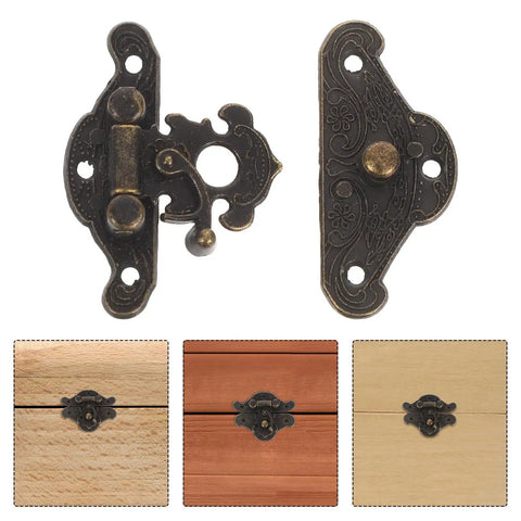 Vintage Jewelry Box Latch Kit Zinc Alloy Toggle Lock for Wooden Cases and Small Trunks, 20 Piece DIY Repair Set