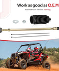 Left Steering Rack Tie Rod Kit For Polaris RZR Ranger UTVs 400 500 570 700 800 900 1000 From 2008 To 2021 Heavy Duty Bolt On Upgrade Durable Steel Build Beefed Up Breeze Brutus EM1400 with boot, hardware, and UTV steering use
