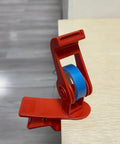 Versatile Adjustable Tape Dispenser With Precision Ribbon Cutter And Tough Locking Clip For Boss Mode Desk Organization, red and blue design.