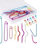19 Piece Knitting Cable Stitch Holders Set With Aluminum Cable Needles Bent Tapestry Needles And Safety Pins for Yarn Projects