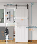 Sliding Barn Door 30x84 Inch With Five Foot Hardware Kit And Handle Floor Guides Pre Drilled Holes Easy Assembly Installation Manual