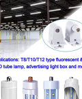Heavy Duty FA8 Single Pin Tombstone Socket Connectors Two Pair Pack for T8 T10 T12 Fluorescent LED Tubes in a warehouse setting.