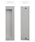 Front and back view of 2-Piece Black Recessed Drawer Pull Handles Zinc Alloy Concealed Furniture Hardware for cabinets and doors.