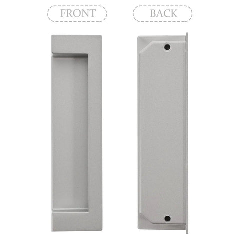 Front and back view of 2-Piece Black Recessed Drawer Pull Handles Zinc Alloy Concealed Furniture Hardware for cabinets and doors.