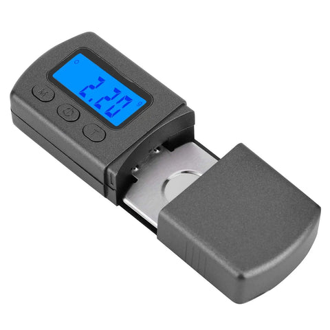 Ultra Precise Stylus Force Scale For Turntables With Blue Backlit Display Digital Gauge For MM MC Piezoelectric Pickup Auto Calibration Tare And Unit Conversion Between Grams Ounces Ozt Taels And Carats Auto Sleep, black