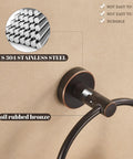Oil Rubbed Toilet Paper Holder And Towel Ring Set Wall Mounted Rustic Farmhouse Style Rustproof Stainless Steel Bathroom