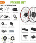 Beefy 48V 500W 750W Rear Hub Motor Kit For E Bike With Battery And Display Options Waterproof IPX5 packing list diagram