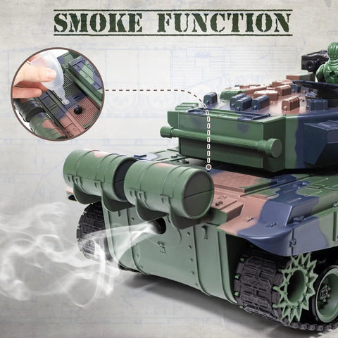1:18 RC Tank With 2.4GHz Remote Control Realistic Russian T90 Beefed Up Battle Ready Tank With Smoke Function Demonstration
