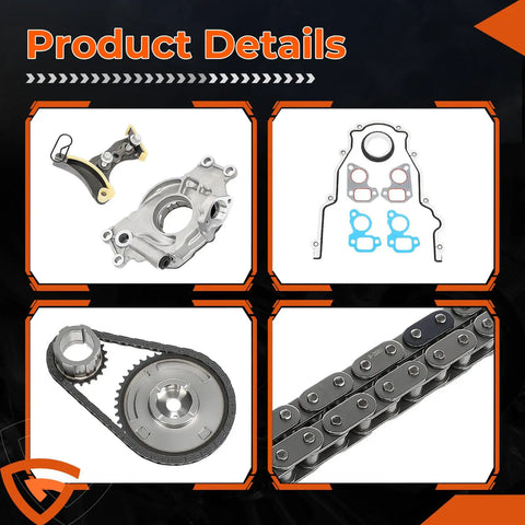 High Volume LS Oil Pump Timing Chain Kit With Gasket For 4.8L 5.3L 6.0L 6.2L Chevy engines product components display
