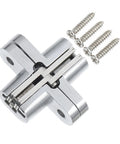 Hidden Door Hinge For Cabinets And Folding Doors Concealed Swing Hinge with screws, durable zinc alloy hardware.