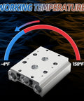 Pneumatic 200M two-position manifold base for 4V210 4V220 4V230 solenoid valves in aluminum with working temperature range.