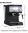 15 Bar Espresso Machine For Sippin Straight Up Lattes And Creamy Cappuccinos With Dual Auto Frother Brews Two Cups At Once Compatible With Pods Or Grounds 50 Oz Tank Black on kitchen countertop
