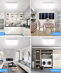Daylight White 5000K 24W Square Flush Mount LED Ceiling Light 2050 Lumens No Flicker IP44 in kitchen, dining, living, laundry rooms