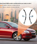 Image of Chevy Malibu with highlighted front right and left brake hydraulic hose set, 2004-2012 model compatibility shown.