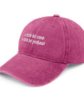 Dope Lil Bit Emo Yeehaw Style Hat For Women Adjustable Cap in pink garment-washed fabric with front artwork 'a little bit emo yeehaw'.