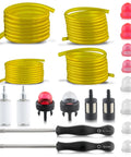 Four Foot Small Engine Fuel Line Kit With Mixed Size Tubes For 3/32 By 3/16 And 1/8 By 3/16 And 1/8 By 1/4, tools and filters