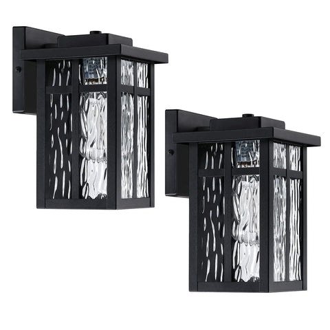 Outdoor Wall Light Fixtures Waterproof Porch Lanterns Dope Matte Black Exterior Sconce Lighting With Anti Rust E26 Sockets For Front Door And Garage 2 Pack