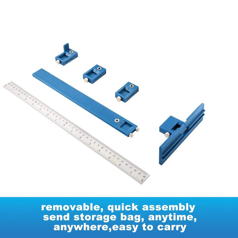 Adjustable Cabinet Hardware Jig With Quick Release Drill Guide For No Fuss Precise Hole Spacing And Dowelling A Handy Wood Drilling Template For Installing Handles And Knobs On Doors And Drawers