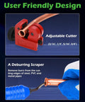 Pro Grade Brake Line Flare Tool Kit With Dual 45 And 37 Degree Flare, adjustable cutter and deburring scraper for metal pipes