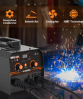 2 In 1 Flux Core And Stick Welder With 130 Amp 110V Gasless MIG Machine, Synergy IGBT Inverter, Portable Wire Feed Welder in use