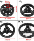 Beefed Up Spur Gear Set 48T 55T 62T 70T 48P Hardened Steel Upgrade Parts For Traxxas One Tenth Ford Bronco Four Tec Two Point Zero And Four Tec Three Point Zero Compatibility showing dimensions and weights.