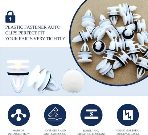 30 Pack Door Trim Panel Retainer Clips Kit For GM Vehicles Nylon Rivet Fasteners With Sealer visible on display