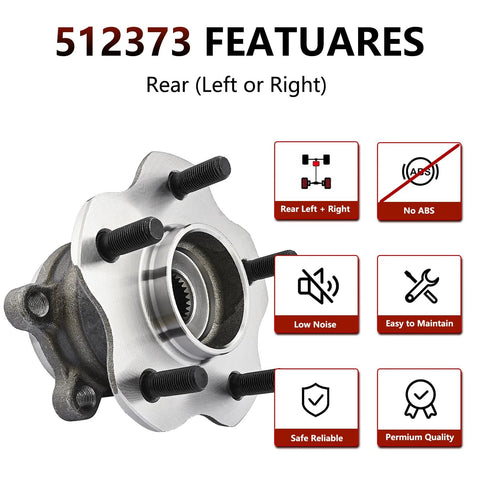 AWD Rear Wheel Bearing And Hub Assembly Pair Replacement For Nissan Juke 2011 2017 And Nissan Rogue 2008 2020 Non ABS