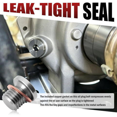 Super Sturdy Stainless Steel Motorcycle Engine Oil Drain Plug Kit Fits Polaris RZr And Sportsman Models With Quick Install And Heavy Duty Build For 2012 To 2020 Off Road Vehicles, leak-tight seal on engine oil pan