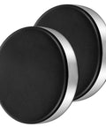2 Pack Leather Watch Cushion and Round Movement Holder Kit for Watch Repair, featuring two black cushions with a metal edge