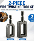 2-piece wire twisting tool set with small and large sizes, designed for use with Heavy Duty Electric Drill Wire Twisting Tool With 1/4 Inch Hex Shank For Fast Fencing Rebar Tying And Construction Projects Durable Alloy Steel Wire Nut Twister For Professional Contractors.