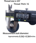 Caliper measures bolt diameter for Heavy Duty 1.5 Inch Base Furniture Levelers Pack Of 8 In 304 Stainless Steel Construction.