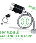 Solid Led Magnetic Work Light With Flexible Gooseneck Delivers Badass 900 Lumen Glow For Machinists And Shop Crew showing 20-inch gooseneck for versatile lighting.