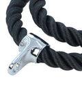 Close-up of 55 Inches Double Length Tricep Pulldown Rope With 360 Degree Swivel Connector showing nylon braided core and metal connector