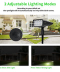 Bright Solar Spotlight Set For Outdoors Waterproof Yard Lights Auto On Off All Night Cold White 6 Pack IP65