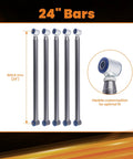 Beefy Adjustable Universal Parallel 4 Link Kit For Car Suspension Upgrades Heavy Duty Steel Links With Zinc End Caps 24 Inch Long Built For Hot Rods And Rat Rods Classic Cars And Air Ride Systems, 24in bars