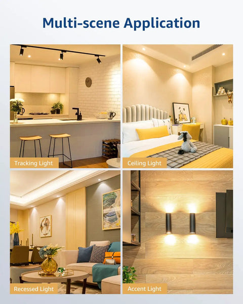 Multi-scene application of Straight Forward Top Notch GU10 Led Bulbs 4 Watt 350 Lumen 2700K Soft White Non Dimmable Track And Recessed Lighting Bulbs.