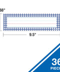 Farmers Market Desk Labels For Kids 36 Pack Name Tags For Desks And Lockers Classroom Organization And School Supplies Durable Desk Plates, size 9.5x2.875 inches, shown with blue checkered pattern.