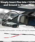 RJ11 Replacement Mirror Wire Power Cord For Uniden Radar Detectors, Quick Charge Car Cable installation with 14-inch harness