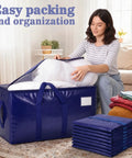 Heavy Duty Moving Bags 6 Pack Large Storage Bags With Zipper And Handles Waterproof Tote Bags for easy packing and organization.