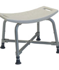 Heavy Duty Bariatric Shower Chair With Back Support, 600 Lb Weight Capacity, Adjustable Height, Non Slip Feet, Tool Free Assembly, Grey Bath Safety Seat for Seniors and Caregivers, side view