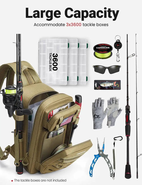 All In One Fishing Backpack Tackle Bag ✓
