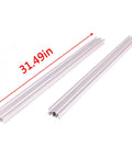 European Standard 2040 Aluminum T Slot Extrusion 800mm Linear Rail Anodized Silver showing 31.49 in length