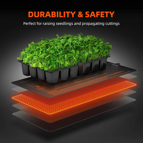 Seedling Heat Mat 10x20.75 Inch With Built In Temperature Controller Waterproof Plant Heating Pad For Indoor Seed Starting Germination Hydroponics Greenhouses And Brewing