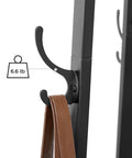 Detail of hook on Dope Industrial Coat Rack With Three Shelves And Hooks For Scarves Bags And Umbrellas, weight capacity 6.6 lb