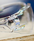 Tough As Nails Frameless Wraparound Safety Glasses showcasing adjustable nose pads and clear polycarbonate lenses.