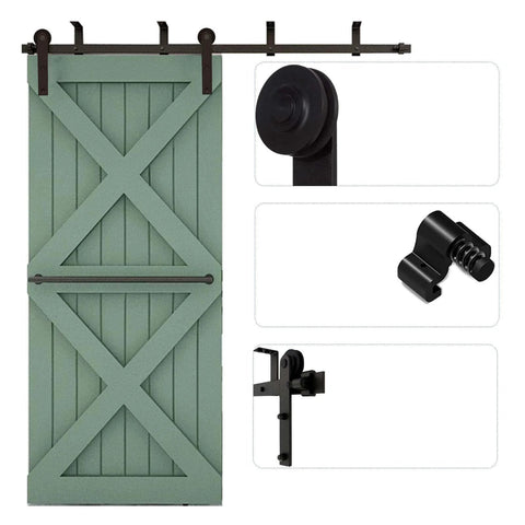 9 Ft Ceiling Mount Sliding Barn Door Hardware Kit For 54 Inch Wide Single Wood Door Built Tough Steel Smooth And Quiet Operation