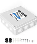 Outdoor Electrical Box 8x8x3.2 Inches White Waterproof IP65 ABS Plastic Drillable Cover With Complete Accessories
