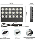 Dimensions and features of Best Bang For Your Buck 100W LED Flood Light, 10000 Lumens Outdoor Security Light, IP66 Waterproof