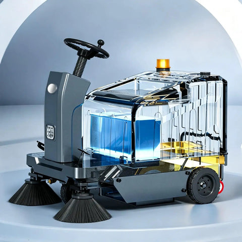 Heavy Duty Industrial Floor Sweeping Machine For Warehouses And Factories. Powerful Commercial Sweeper Equipment With Large Capacity Dustbin And Efficient Brush System. Ideal For Cleanliness In Large Spaces. Rugged Construction For Daily Abuse. Get It