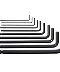 Ball End Hex Key Set With Allen Wrenches 10 Piece Metric Mm Sizes 1.5mm to 10mm Black Oxide Coated Steel in gradient layout